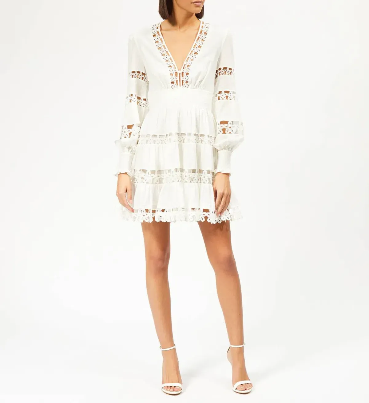 Zimmermann Ivory Embroidered Primrose Daisy Short Dress Size 1/10 for rent on The Volte - main image