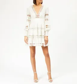 Zimmermann Ivory Embroidered Primrose Daisy Short Dress Size 1/10 for rent on The Volte - image 1