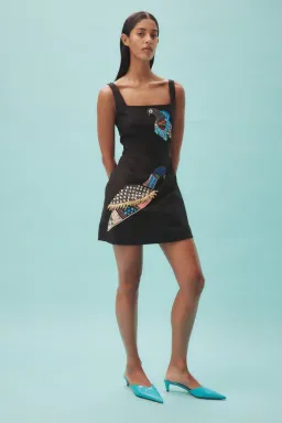 Alemais Rowena Beaded Mini Dress Black Size 10  for rent on The Volte - image 1