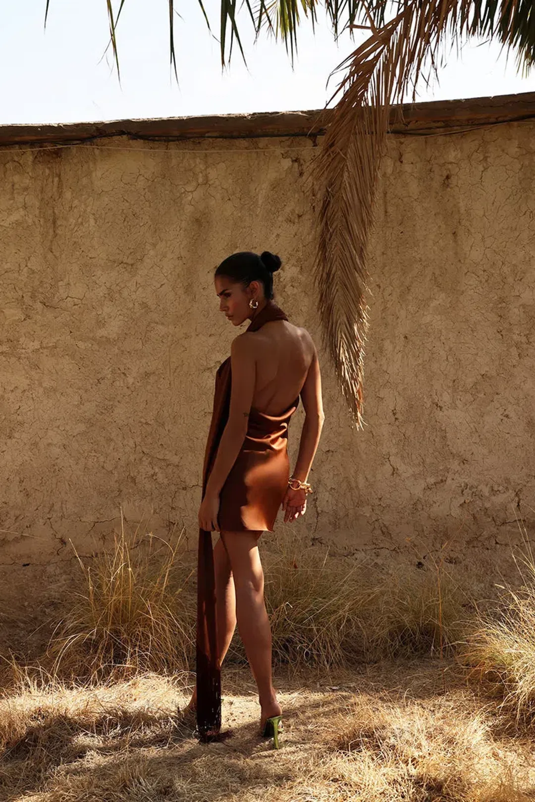 Rat & Boa Serafia Mini Dress Brown Size S/AU 8 for rent on The Volte - main image