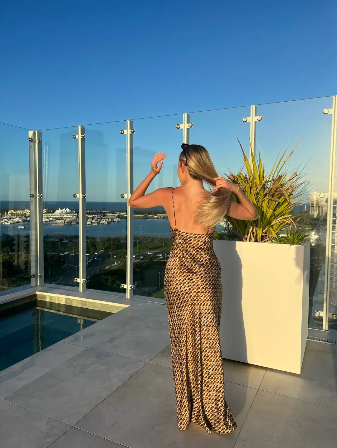 Bec & Bridge Amber V Maxi Dress Multi Print Size 8 for rent on The Volte - main image