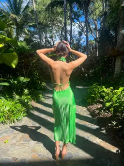 L'IDEE Soirée Klum Gown Lime Green Size 6 for rent on The Volte - image 2