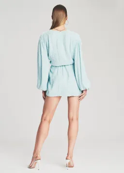 Retrofete Gabrielle Robe Baby Blue Sequin Size 10 for rent on The Volte - image 3