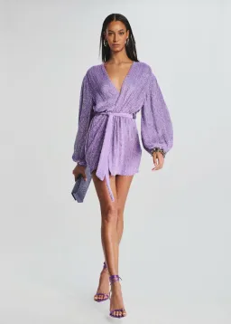 Retrofete Gabrielle Robe Violet Sequin Size 10 for rent on The Volte - image 1