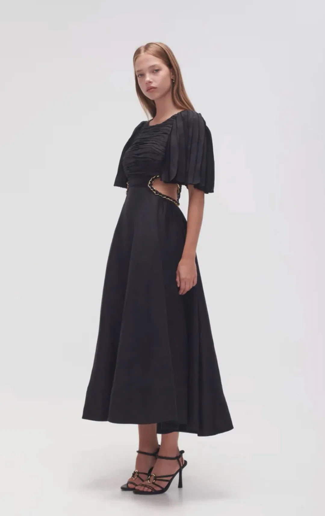 Aje Monica Chainlink Midi Dress Black Size AU 10 for rent on The Volte - main image