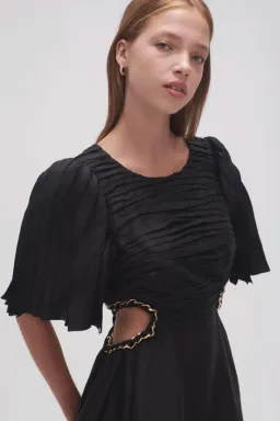 Aje Monica Chainlink Midi Dress Black Size AU 10 for rent on The Volte - image 4