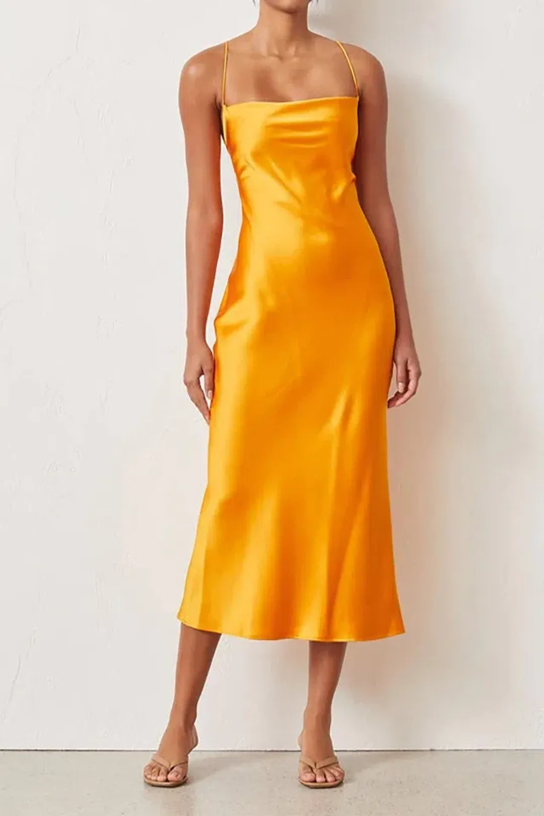 Bec & Bridge Seraphine Lace Up Midi Dress Tangerine Size 8 for rent on The Volte - main image