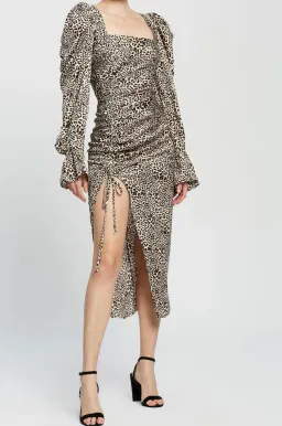 By Johnny Safari Slice Tulip Midi Dress Print Size 6 for rent on The Volte - image 2