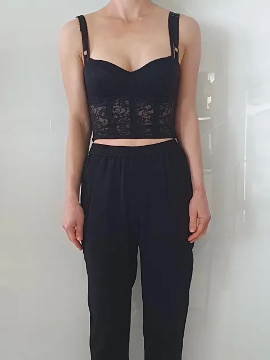 Dolce and Gabbana Lace Corset Bustier Black Size 6 for rent on The Volte - main image