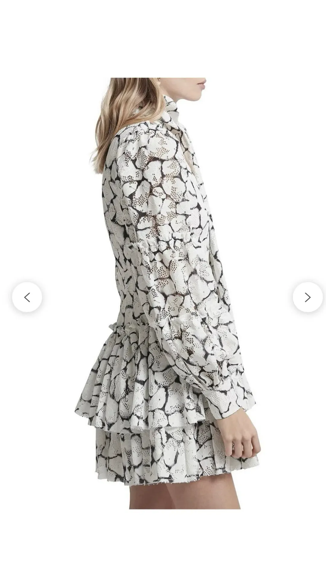 Aje Rebellion Lace Mini Dress Print Size 6 for rent on The Volte - main image