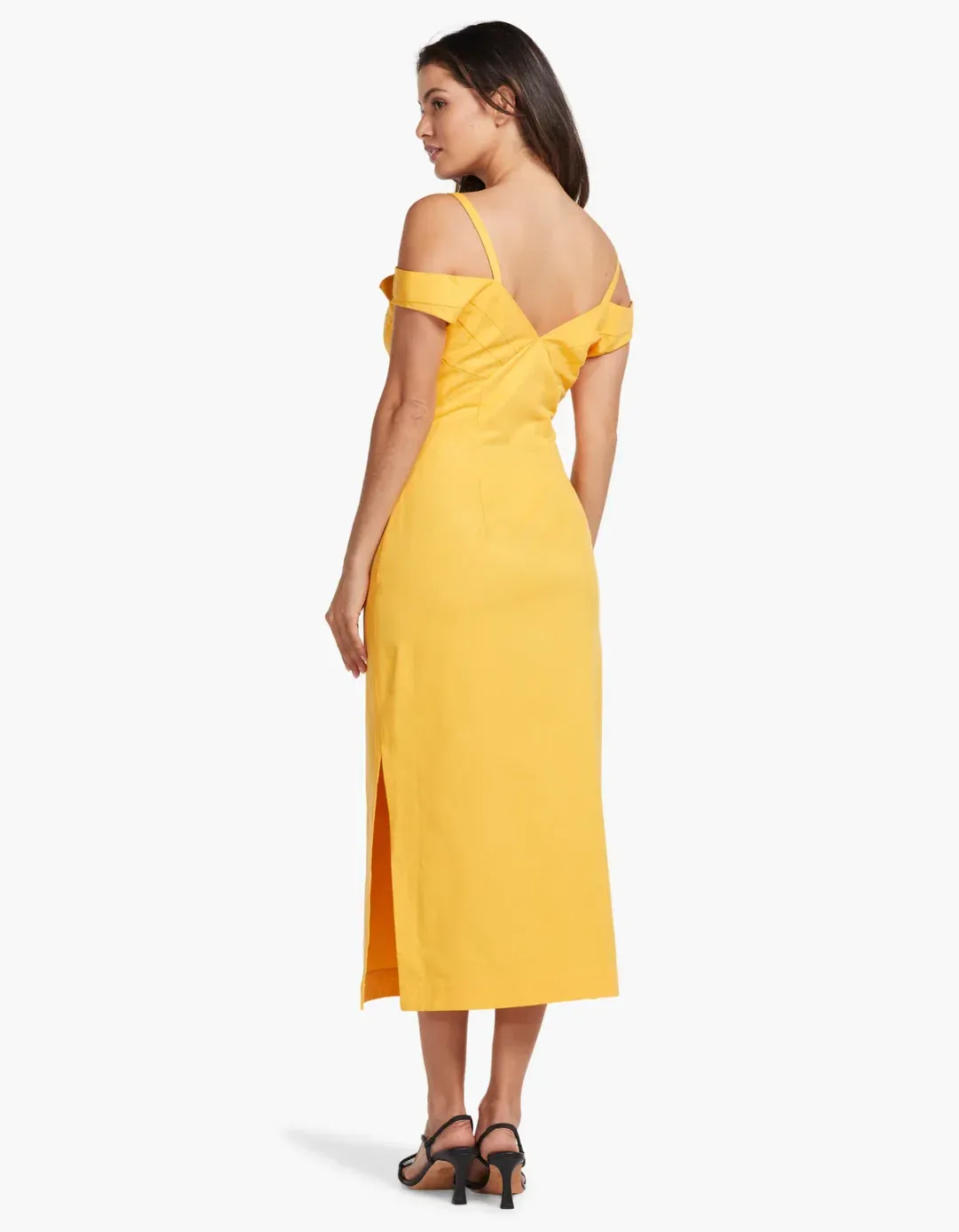 Viktoria & Woods Whirlpool Midi Dress in Mango Orange Yellow Size 14 for rent on The Volte - main image