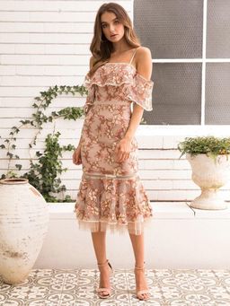 Rodeo Show Rowena Lace Dress Nude Size 8 for rent on The Volte - image 1