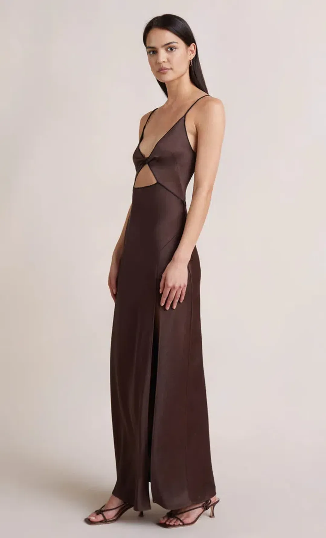 Bec & Bridge Hazel Maxi Dress In Chocolate Size 6 for rent on The Volte - main image