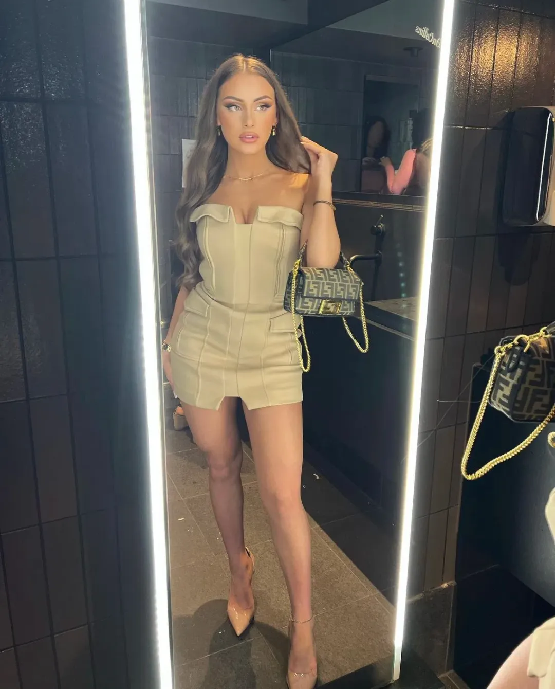 Fendi Mini Baguette Jacquard FF Fabric Bag for rent on The Volte - main image