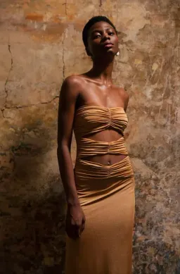 Maygel Coronel Dorato Dress Gold One Size for rent on The Volte - image 4