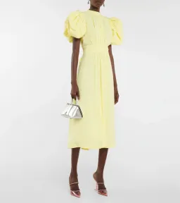 ROTATE Birger Christensen Midi Open Back Yellow Dress Size 8 for rent on The Volte - image 1