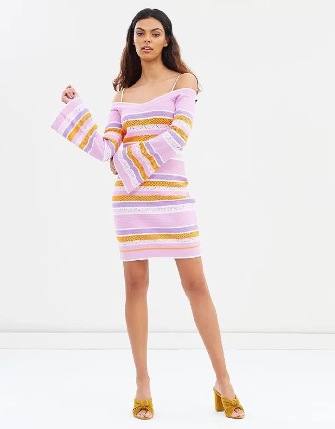 Alice McCall Pocketful of Rainbow Dress Pink Stripe Print Size 8 for rent on The Volte - main image