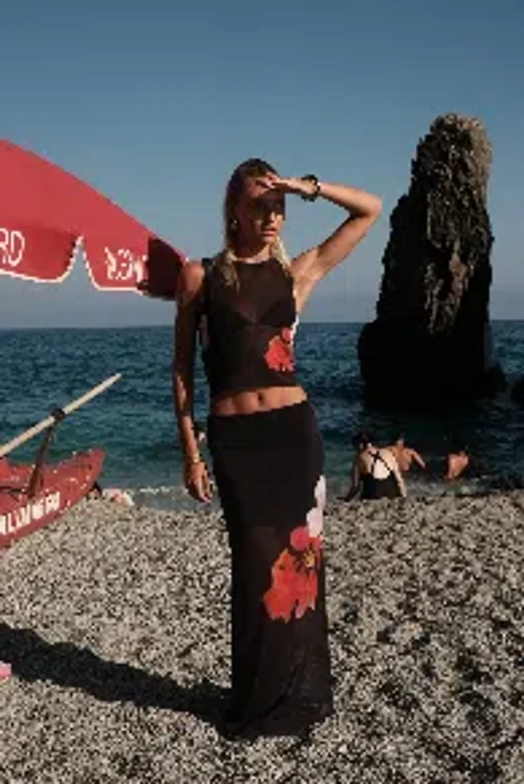 With Harper Lu Mesh Tank and Skirt Floral Set  Black Floral Size M/ Au 10  for rent on The Volte - main image