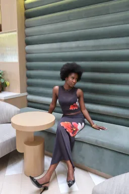 With Harper Lu Mesh Tank and Skirt Floral Set  Black Floral Size M/ Au 10  for rent on The Volte - image 2