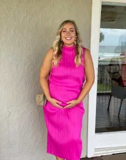 Issey Miyake Pleats Please Skirt And Top Pink Size AU 14 for rent on The Volte - image 5