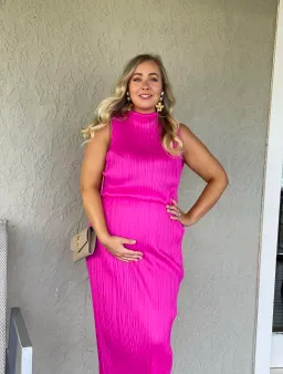 Issey Miyake Pleats Please Skirt And Top Pink Size AU 14 for rent on The Volte - image 3