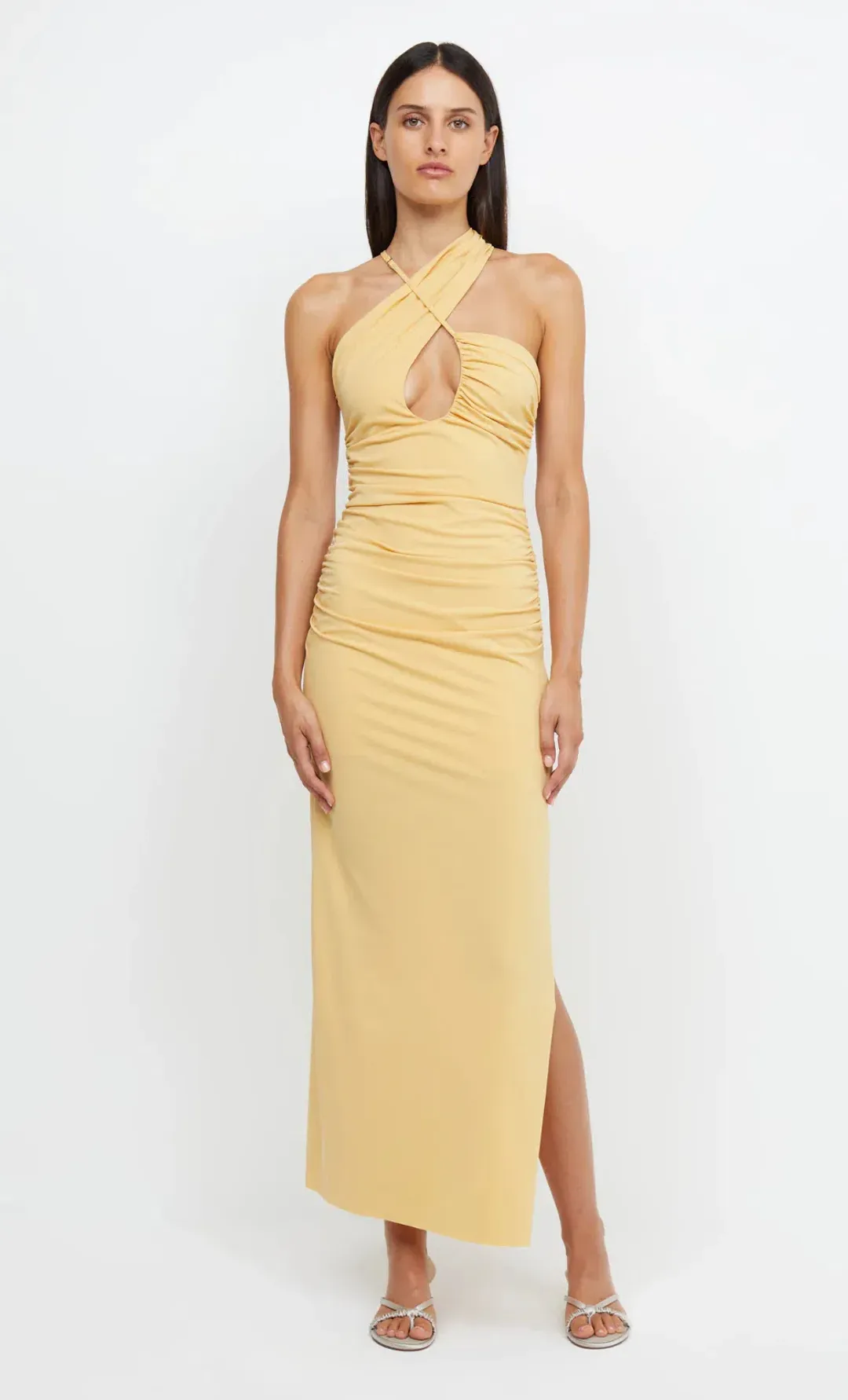 Bec & Bridge Montana Cross Over Dress Straw Size AU 8  for rent on The Volte - main image