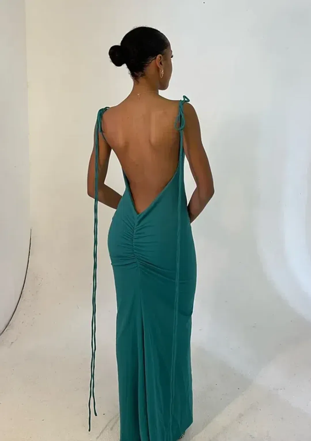 Melani The Label Amra Gown in Jade Size 8 for rent on The Volte - main image