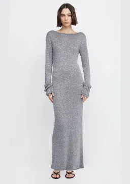 Bec & Bridge Sadie Sequin Long Sleeve Knit Dress in Charcoal Size 8 for rent on The Volte - image 1