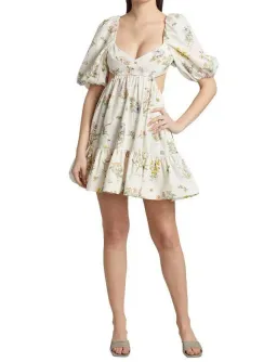 Zimmermann Jeannie Puff Sleeve Mini Dress Floral Size 3/AU 14 for rent on The Volte - image 1