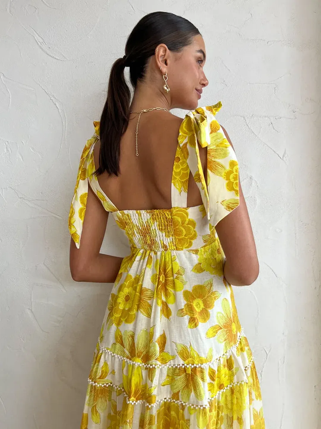 Alemais Sonny Midi Dress in Lemon Size 10 for rent on The Volte - main image