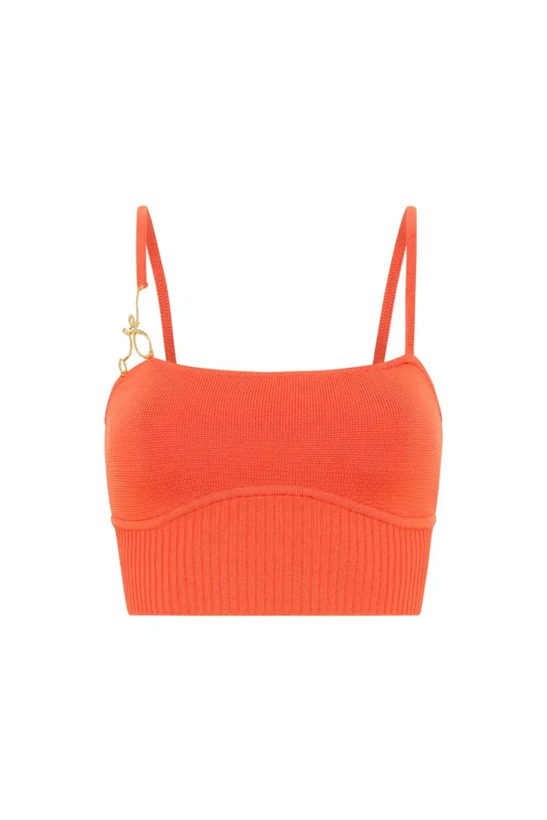 Aje Lucia Knit Bustier Top Coral Orange Size M/10 for rent on The Volte - main image