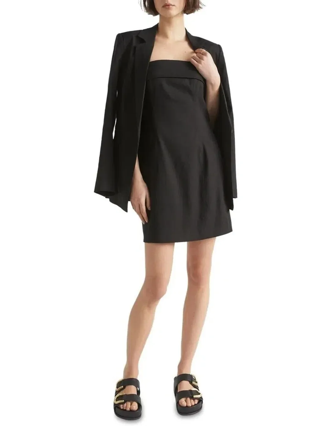 Seed Heritage Strapless Tailored Mini Dress Black Size 12 for rent on The Volte - main image