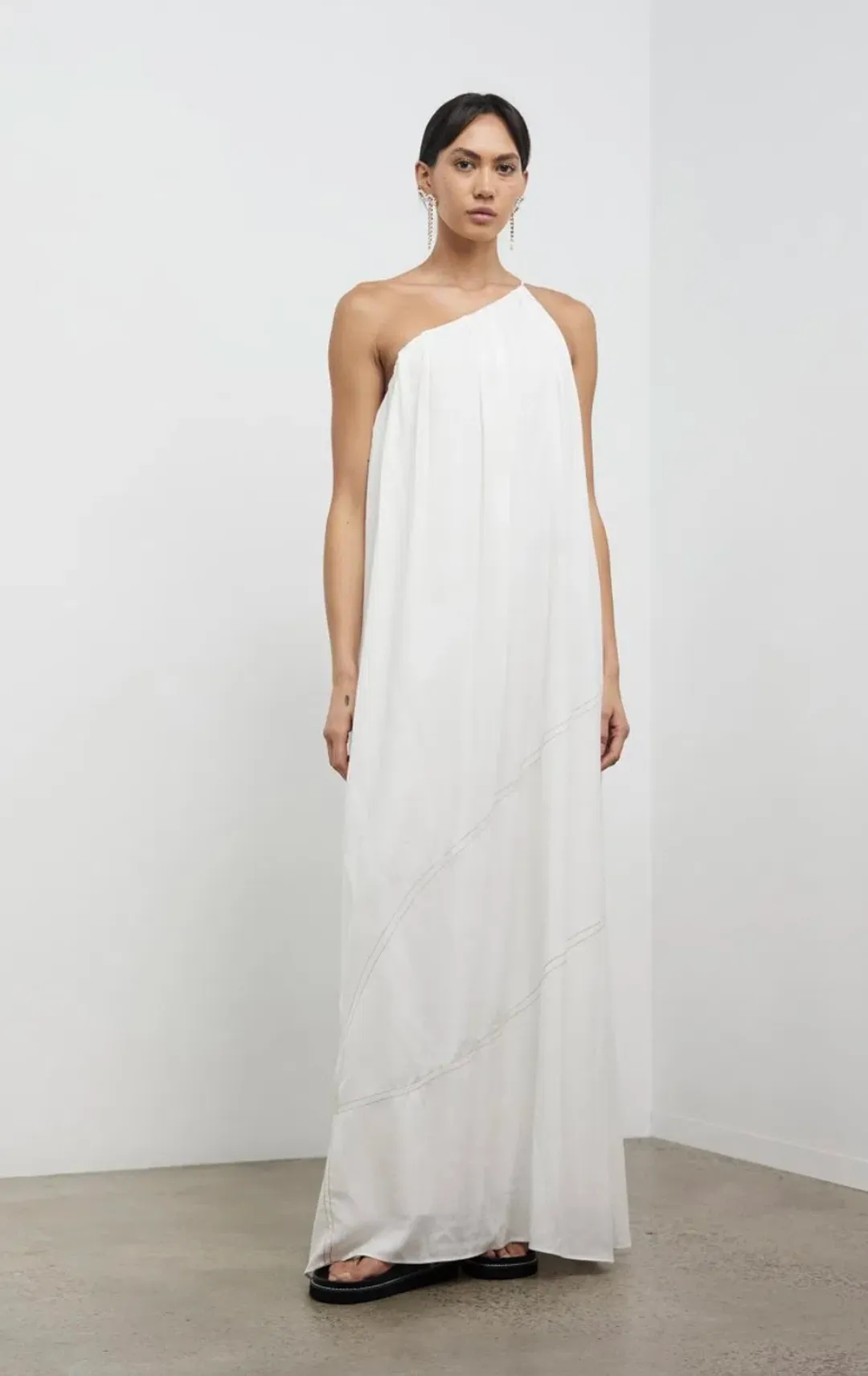 Camilla and Marc One Shoulder Dress White Size 8 for rent on The Volte - main image