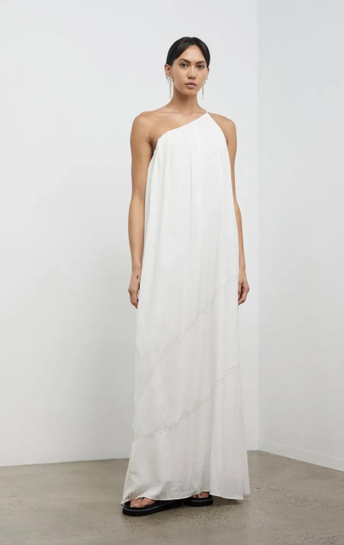 Camilla and Marc One Shoulder Dress White Size 8 for rent on The Volte - main image