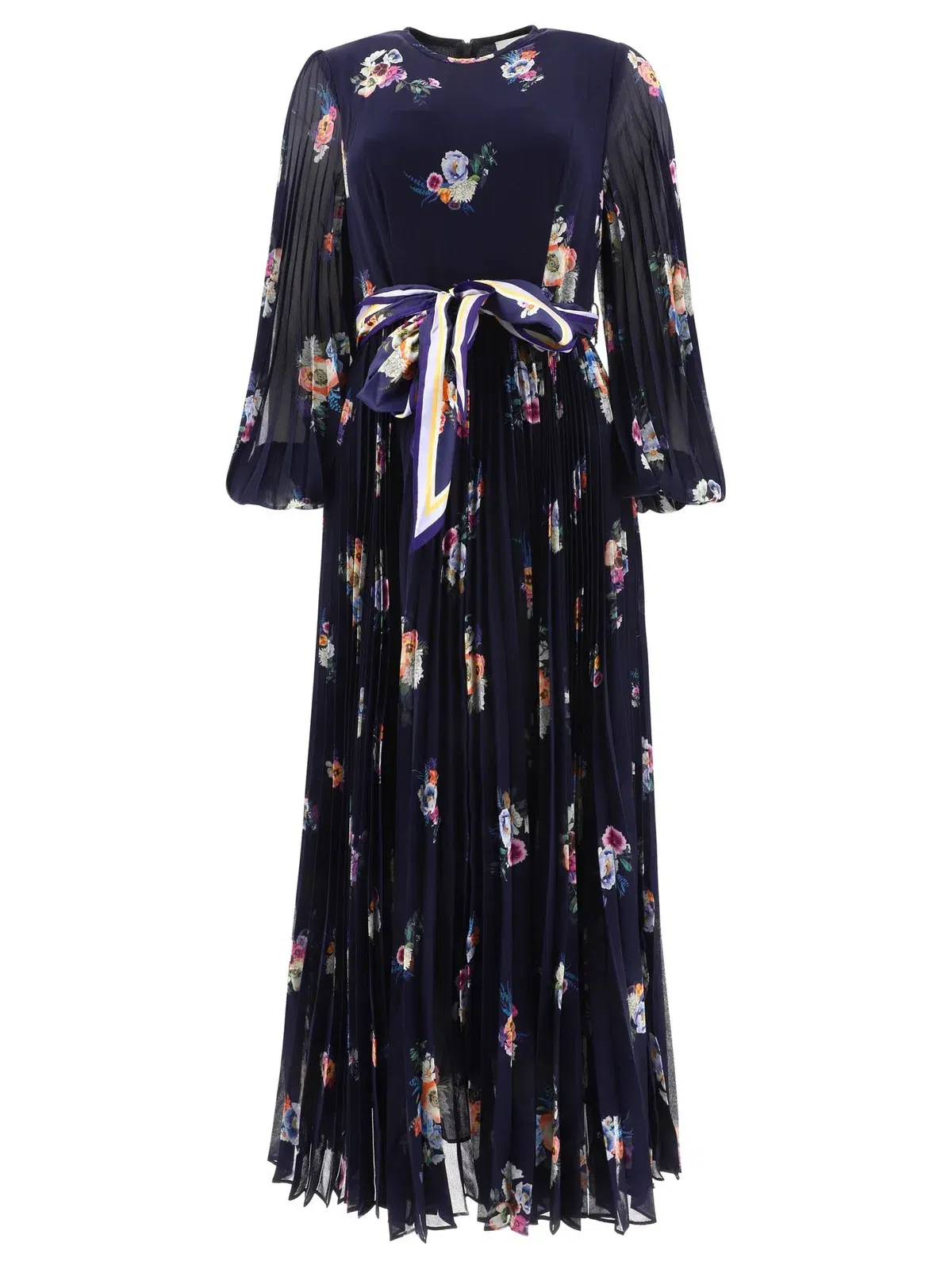 Zimmermann Sunray Long Sleeve Midi Dress Elka Floral Navy Size 1/ Au 10 for rent on The Volte - main image