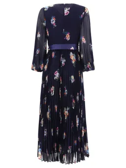 Zimmermann Sunray Long Sleeve Midi Dress Elka Floral Navy Size 1/ Au 10 for rent on The Volte - image 2