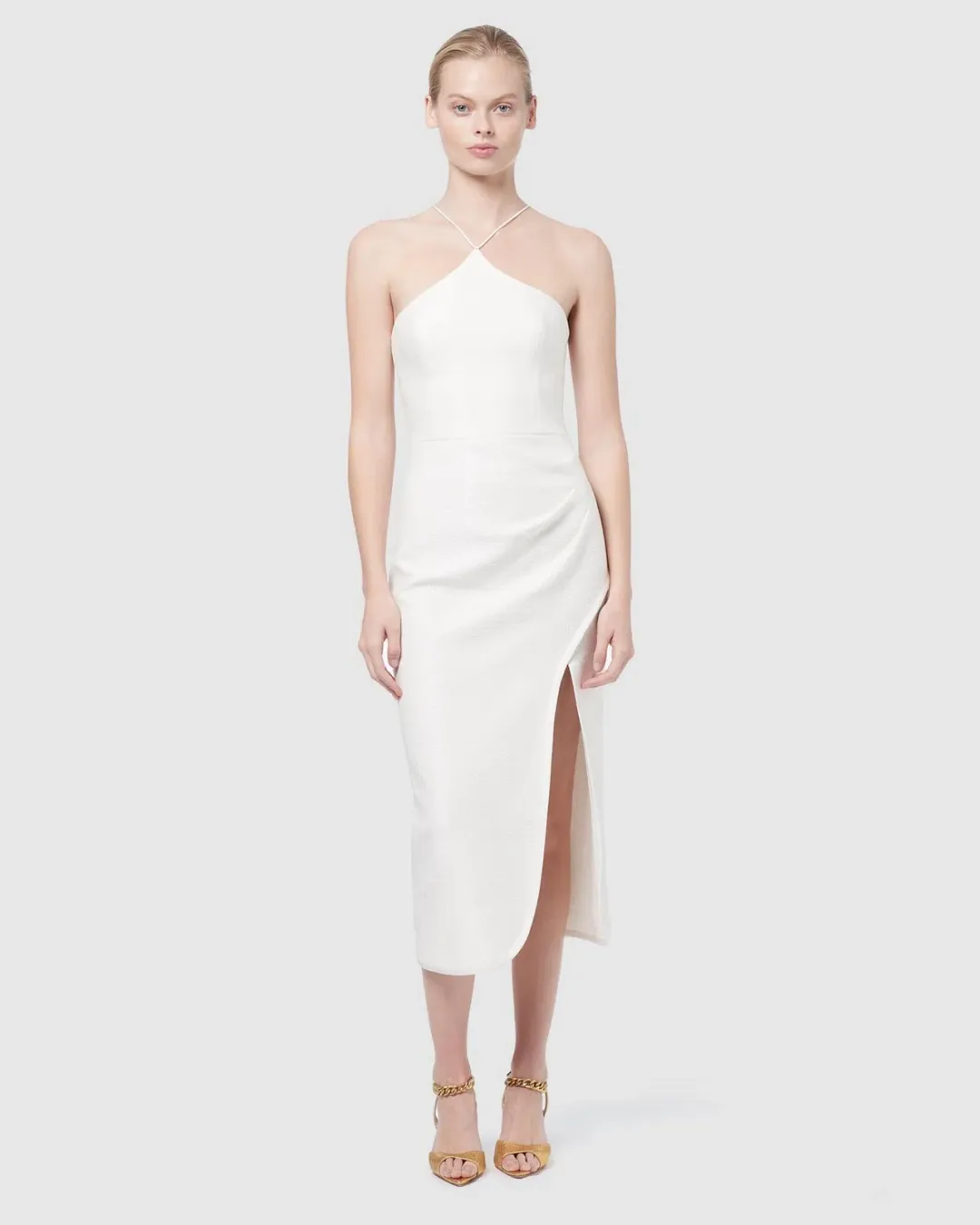 Manning Cartell Canvas Raffia Midi Dress White Size AU 6 for rent on The Volte - main image