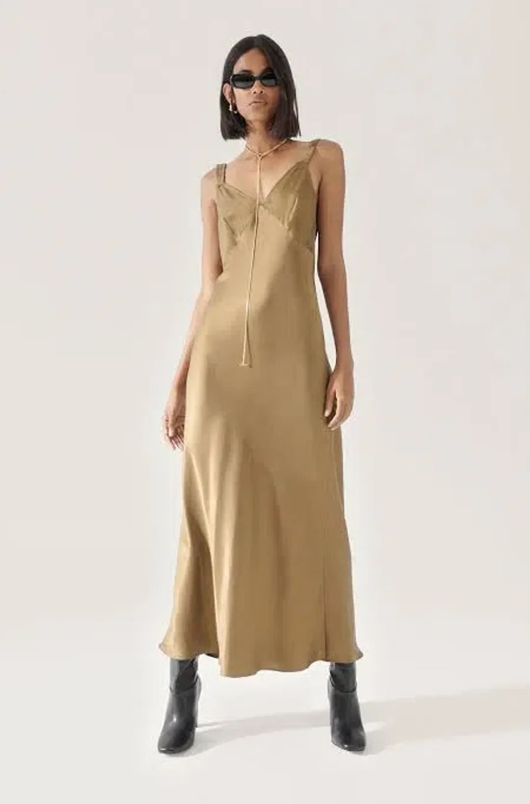 Silk Laundry Deco Ruched Dress Kangaroo Size Large / AU 12 for rent on The Volte - main image