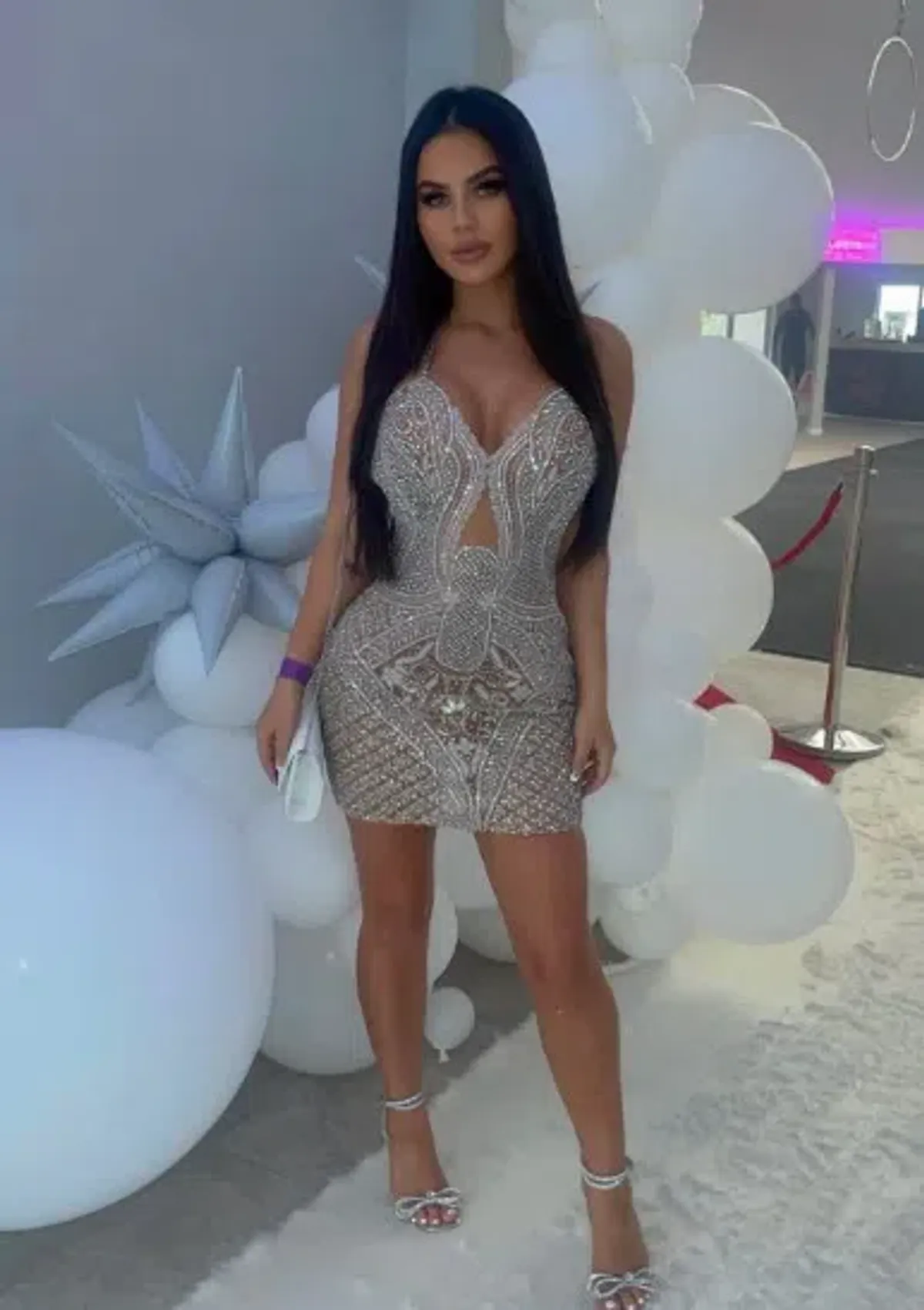 Portia And Scarlett Annie Dress Silver Size AU 8 for rent on The Volte - main image