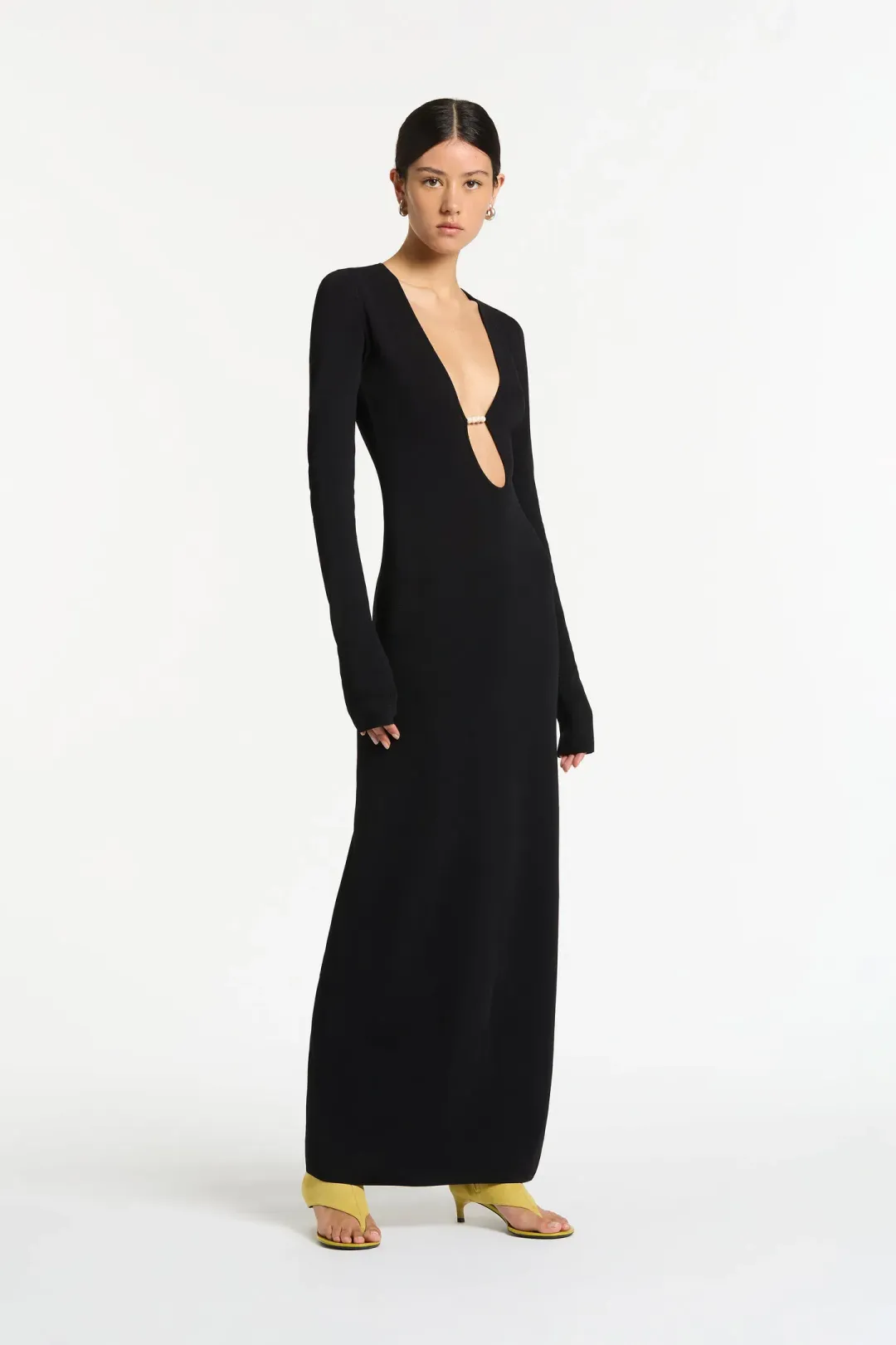 Sir the Label Kinetic Beaded Long Sleeve Maxi Dress Black Size 8 for rent on The Volte - main image