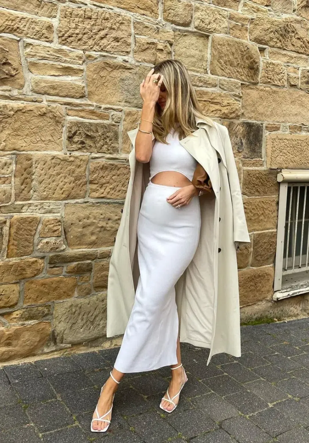 Sir The Label Ingrid Cut Out Dress Ivory Size XS/Au 6 for rent on The Volte - main image