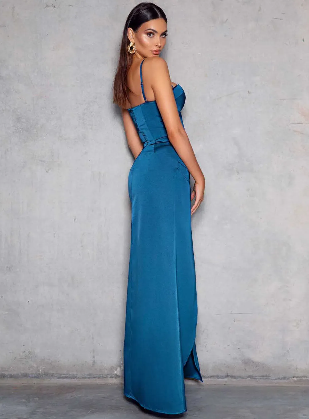 Elle Zeitoune Miranda Dress Teal Size 8 for rent on The Volte - main image
