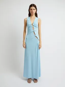Christopher Esber Chasm Cay Buckle Dress Blue Calcite Size 6  for rent on The Volte - image 1