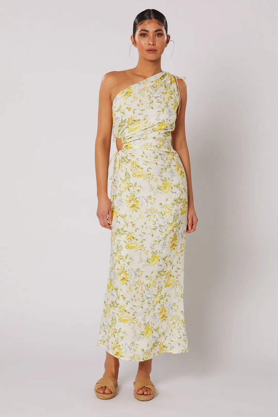 Winona Limette One Shoulder Dress Floral Size 8 for rent on The Volte - main image