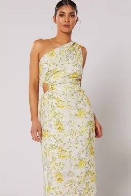 Winona Limette One Shoulder Dress Floral Size 8 for rent on The Volte - image 2
