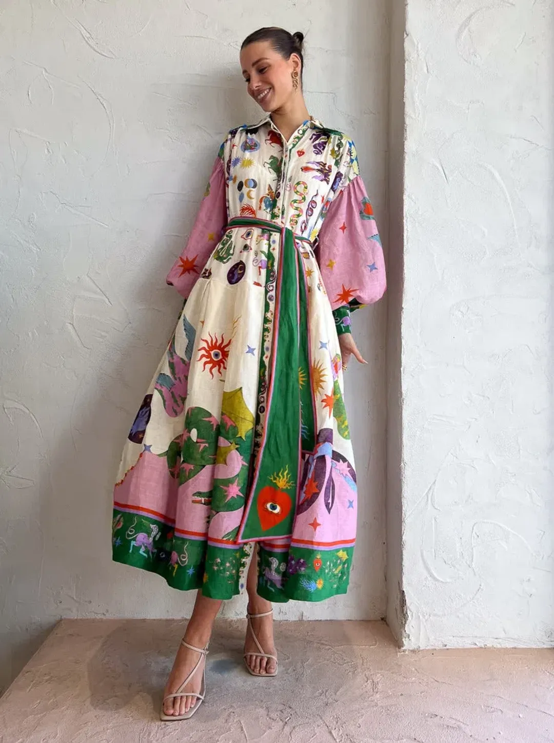 Alemais Seeker Shirtdress Multi Print Size 10 for rent on The Volte - main image