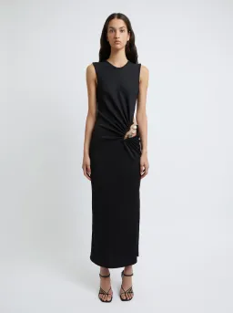 Christopher Esber Folia Float Buckle Tank Dress Midi Black Size 8 for rent on The Volte - image 1