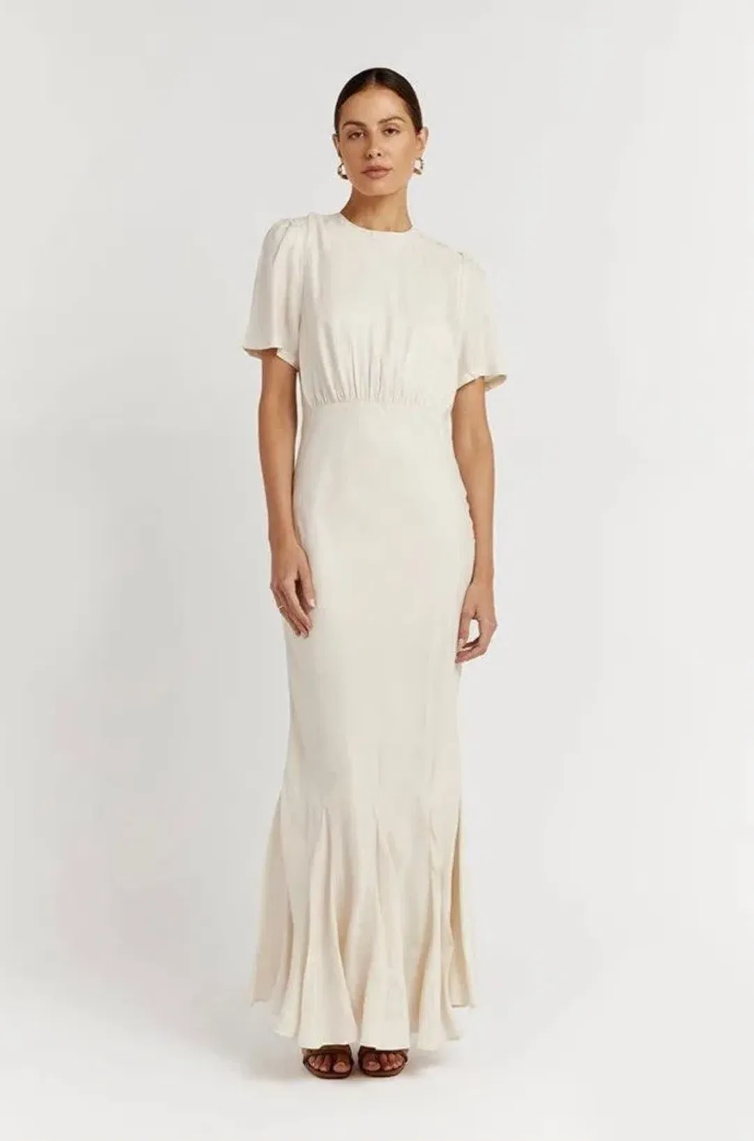 Dissh Campbell Oyster Midi Dress Cream Size 8 for rent on The Volte - main image