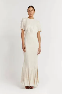 Dissh Campbell Oyster Midi Dress Cream Size 8 for rent on The Volte - image 2