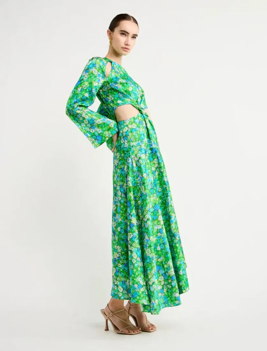 Alemais Cassandra Cut Out Midi Dress Turquoise Size 10 for rent on The Volte - main image